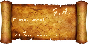 Fuszek Antal névjegykártya